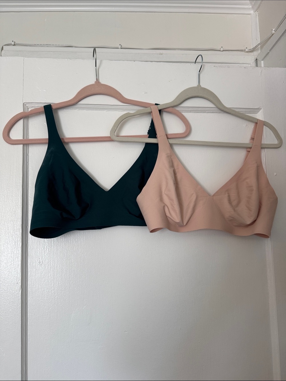 Bombas Smooth Wireless Bralettes in Blush and Deep Green